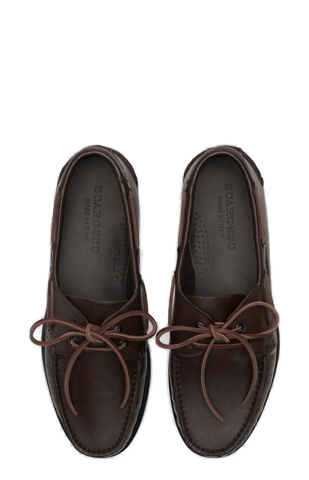 Scarosso Morgan Round-Toe Lace-Up Boat Shoes