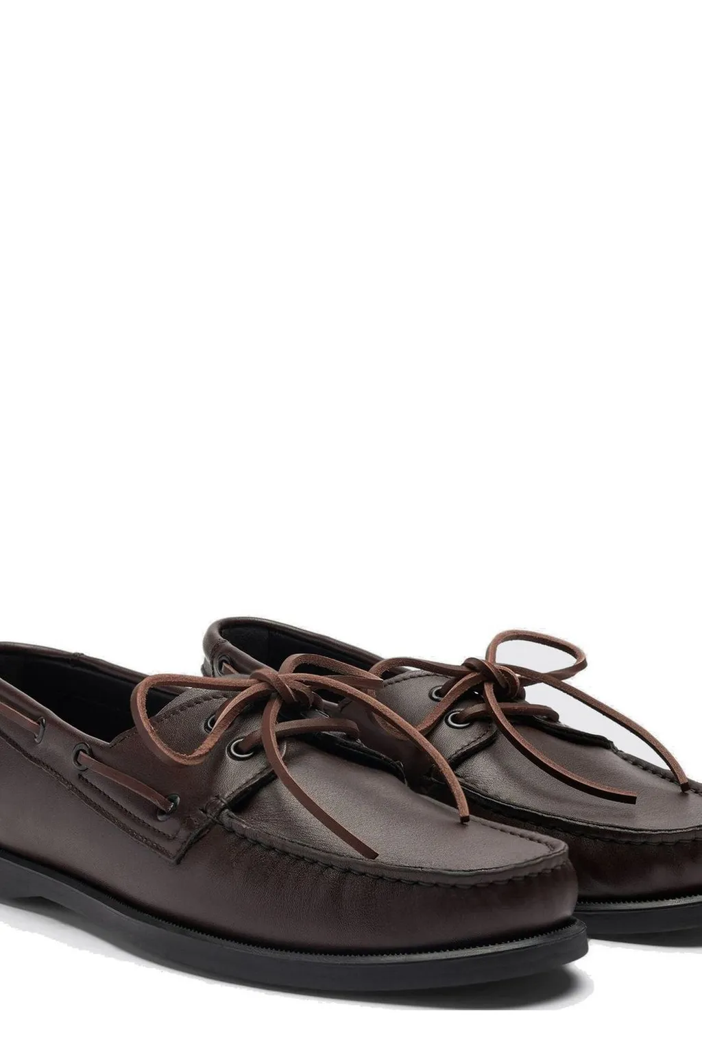 Scarosso Morgan Round-Toe Lace-Up Boat Shoes