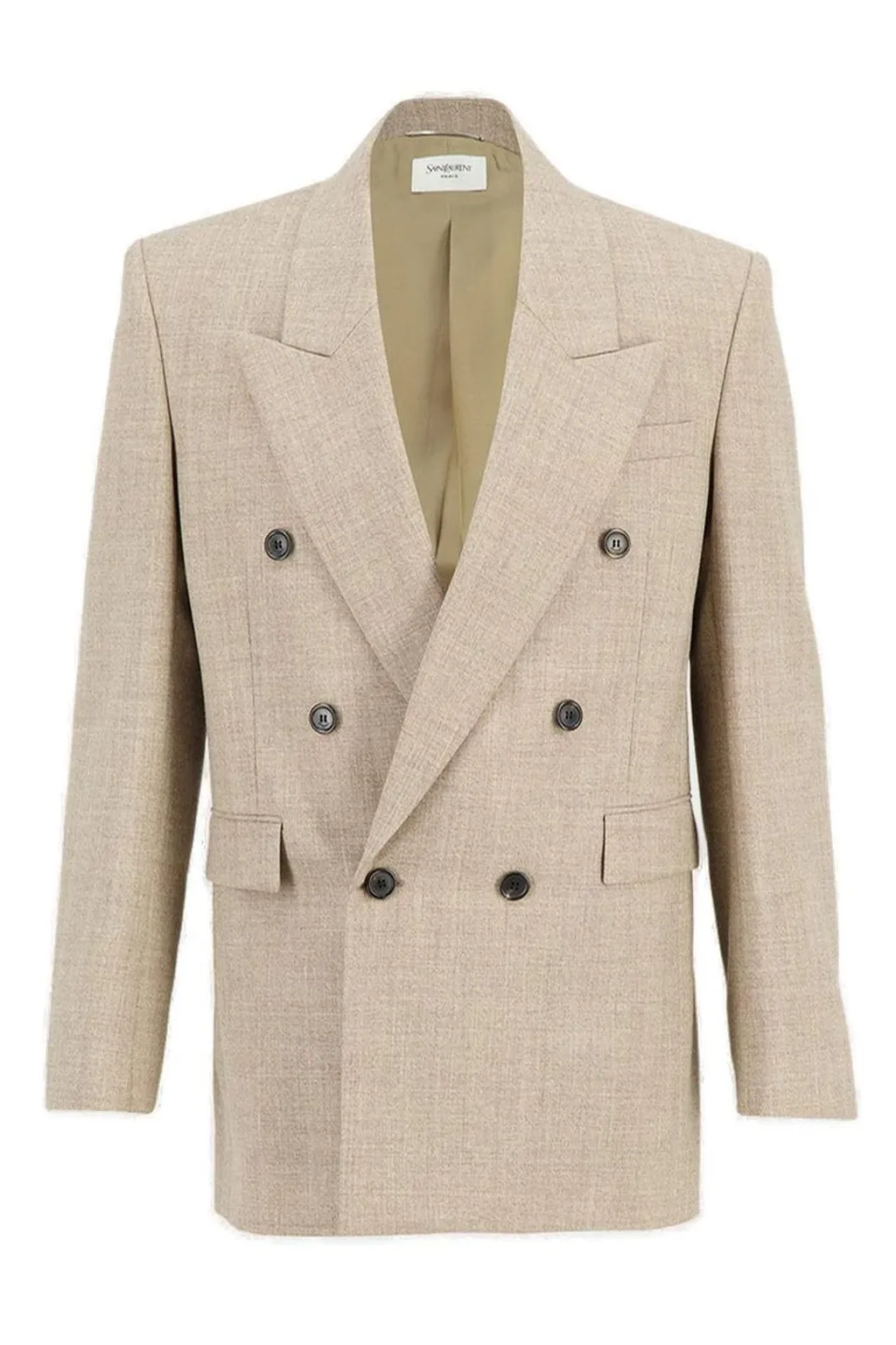 Saint Laurent Double-Breasted Long-Sleeved Jacket