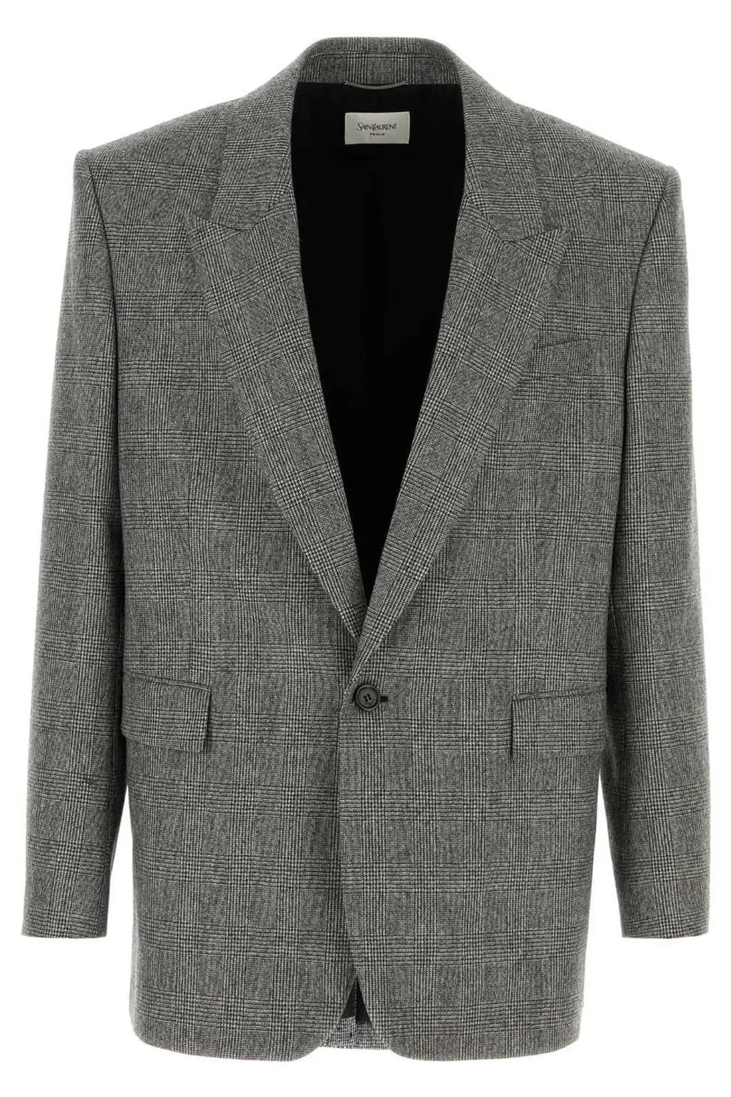 Saint Laurent Single-Breasted Checked Jacket