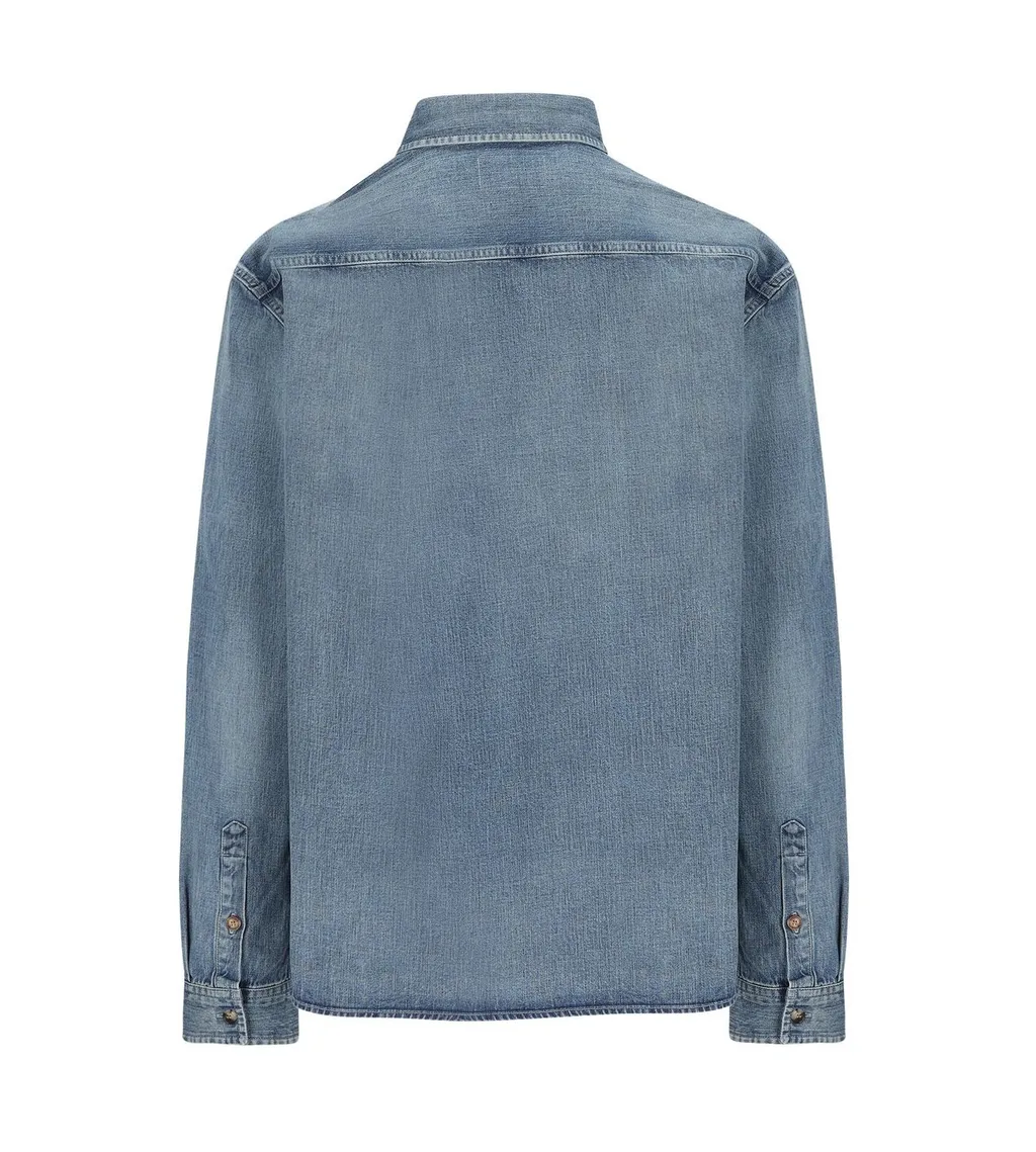 Saint Laurent Cassandre Button-Up Denim Shirt