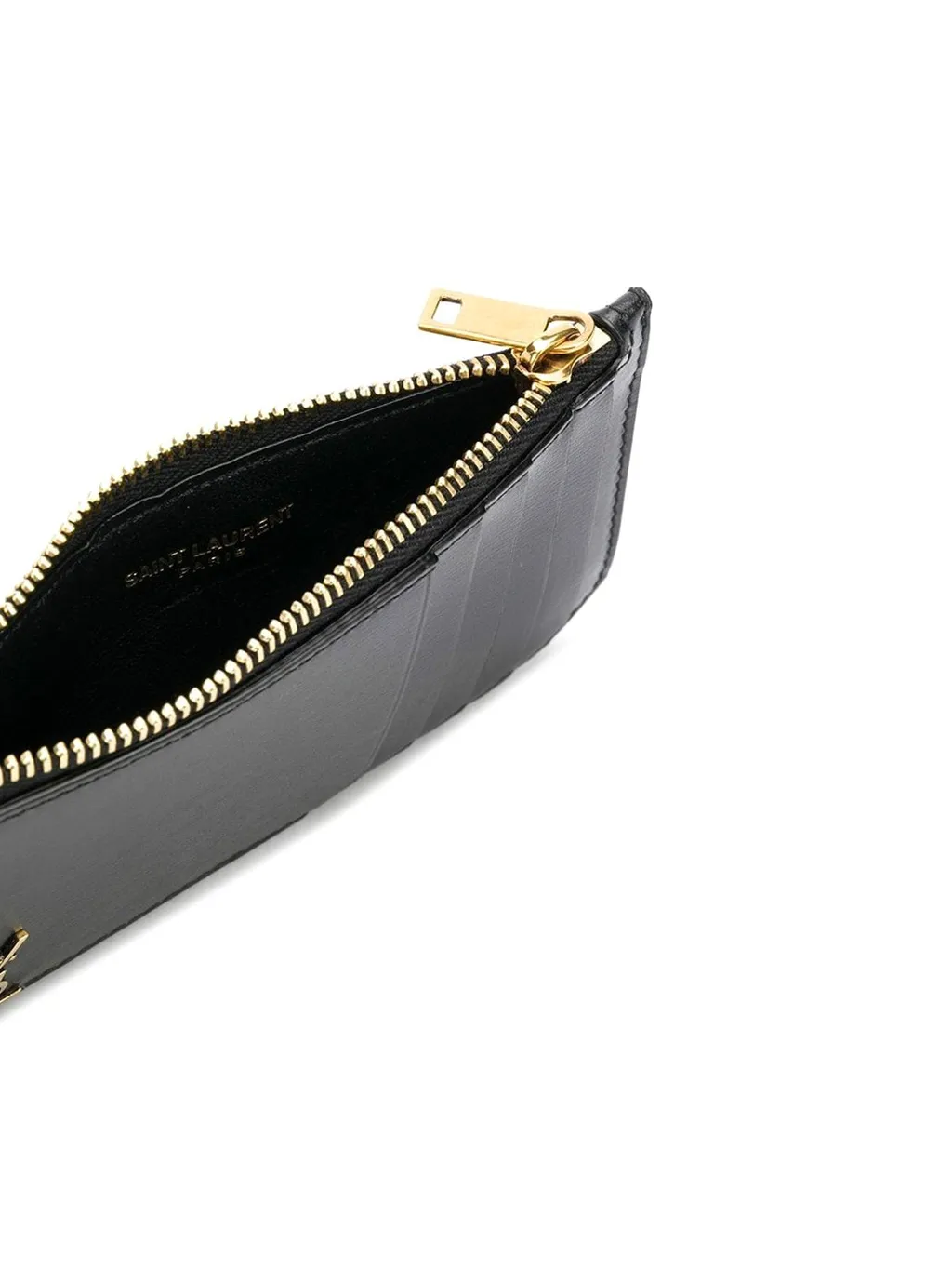 Saint Laurent Logo Plaque Zip-Up Cardholder