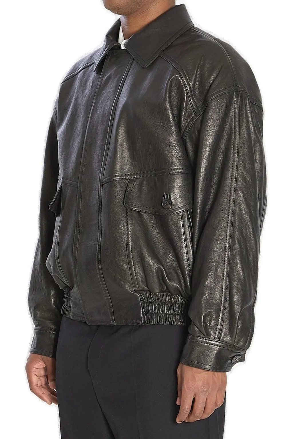 Saint Laurent Drop-Shoulder Bomber Jacket