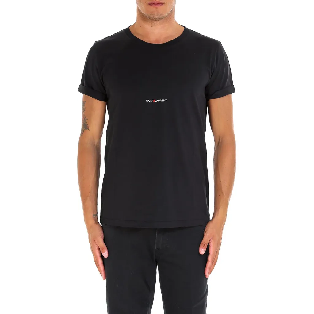 Saint Laurent Rive Gauche Logo Printed T-Shirt