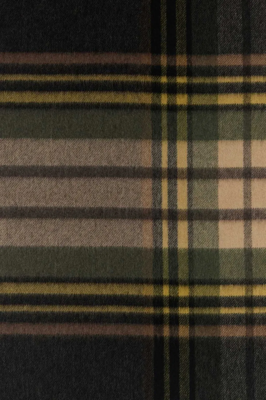 Saint Laurent Tartan Fringed Edge Scarf