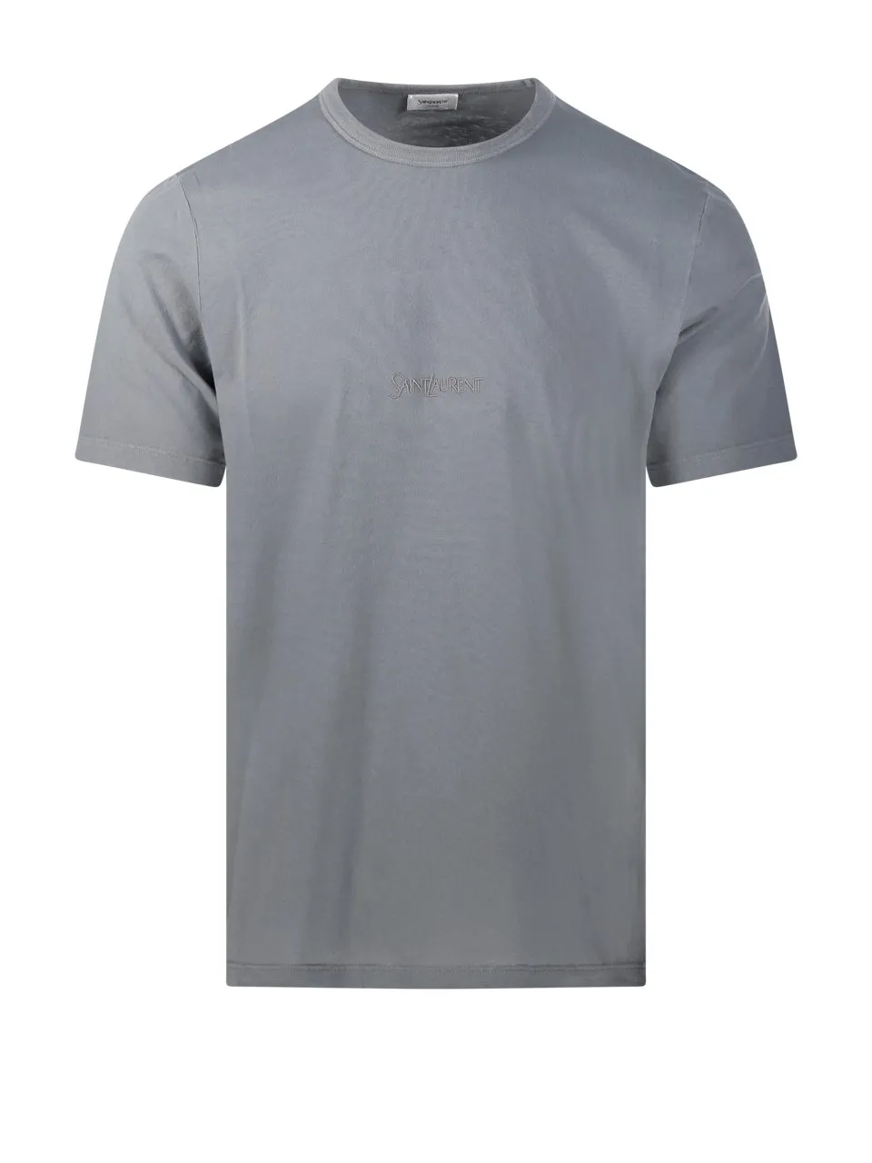 Saint Laurent Logo Embroidered Crewneck T-Shirt