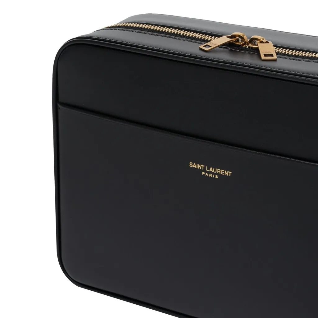 Saint Laurent Logo Stamp Zip-Up Camera Bag
