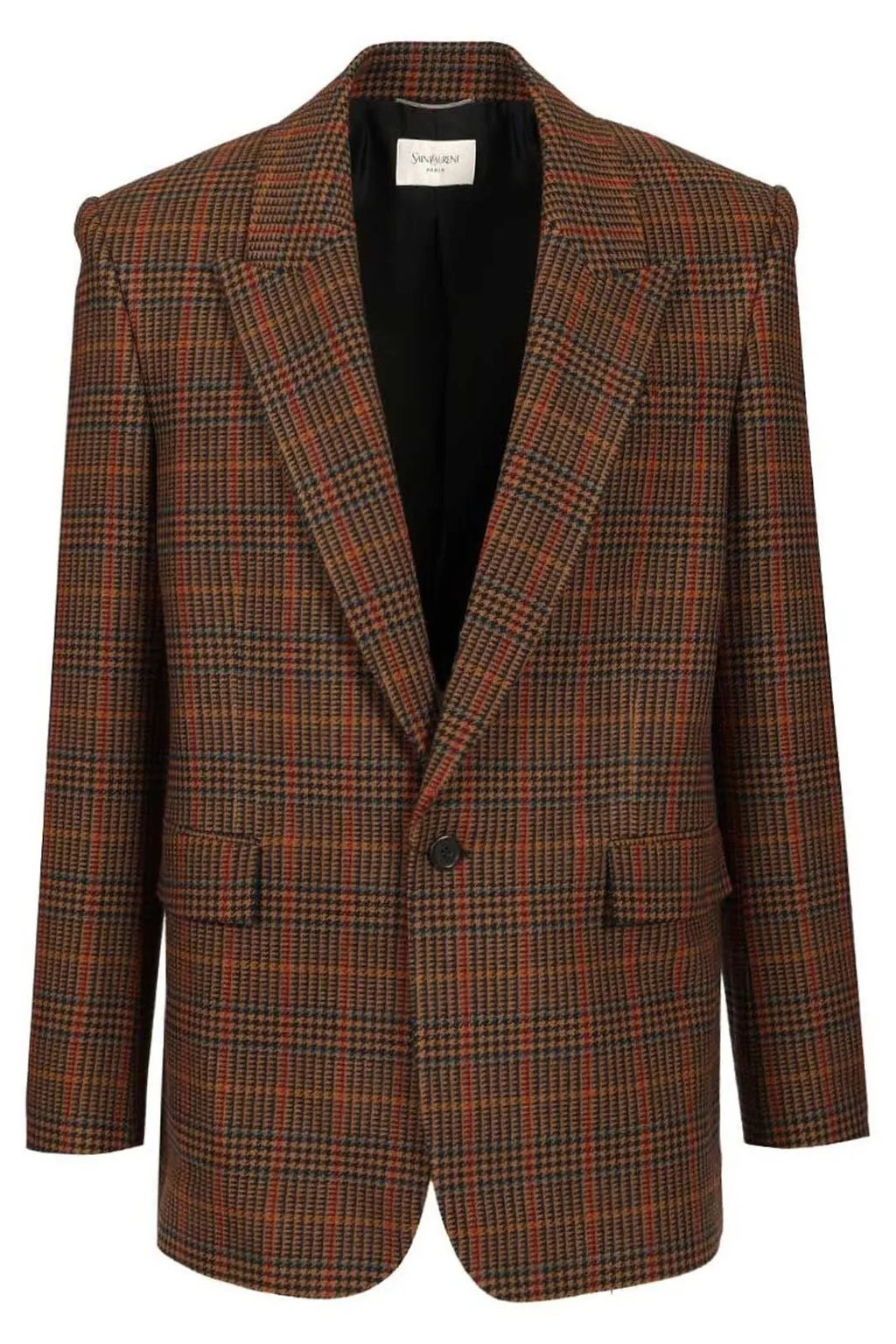 Saint Laurent Single-Breasted Checked Jacket