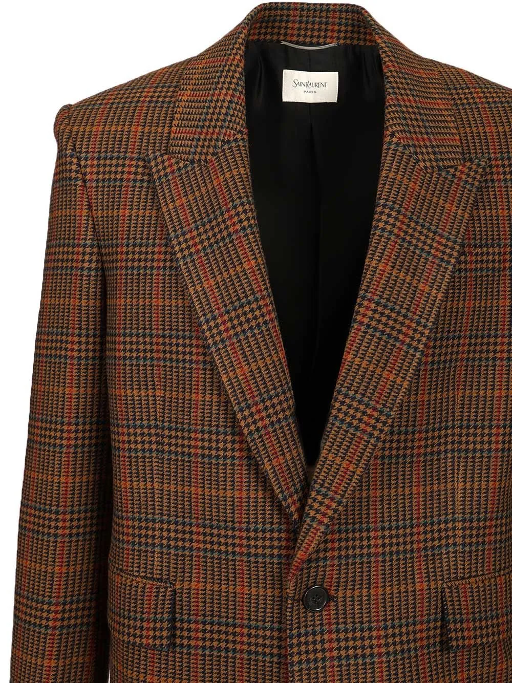 Saint Laurent Single-Breasted Checked Jacket