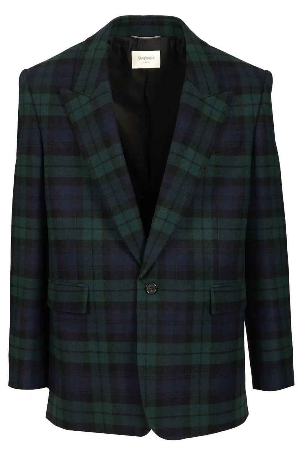 Saint Laurent Tartan Single-Breasted Jacket