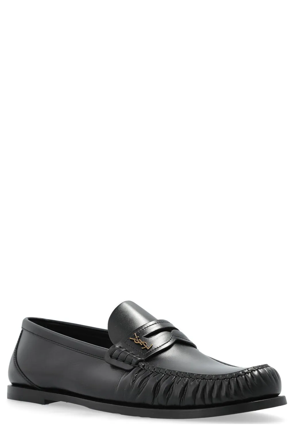 Saint Laurent Laurent Logo Plaque Slip-On Loafers