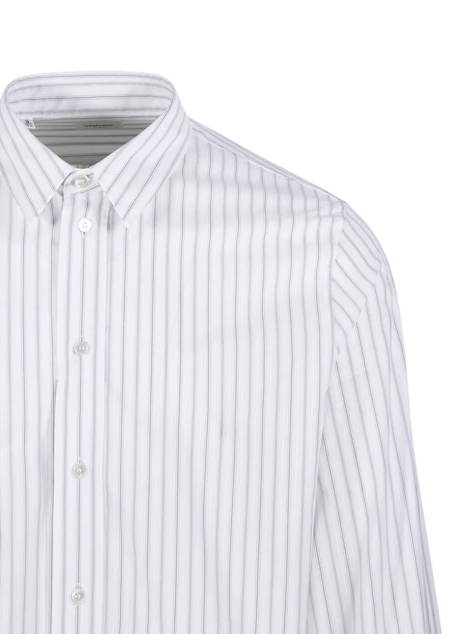 Saint Laurent Cassandre Button-Up Striped Shirt