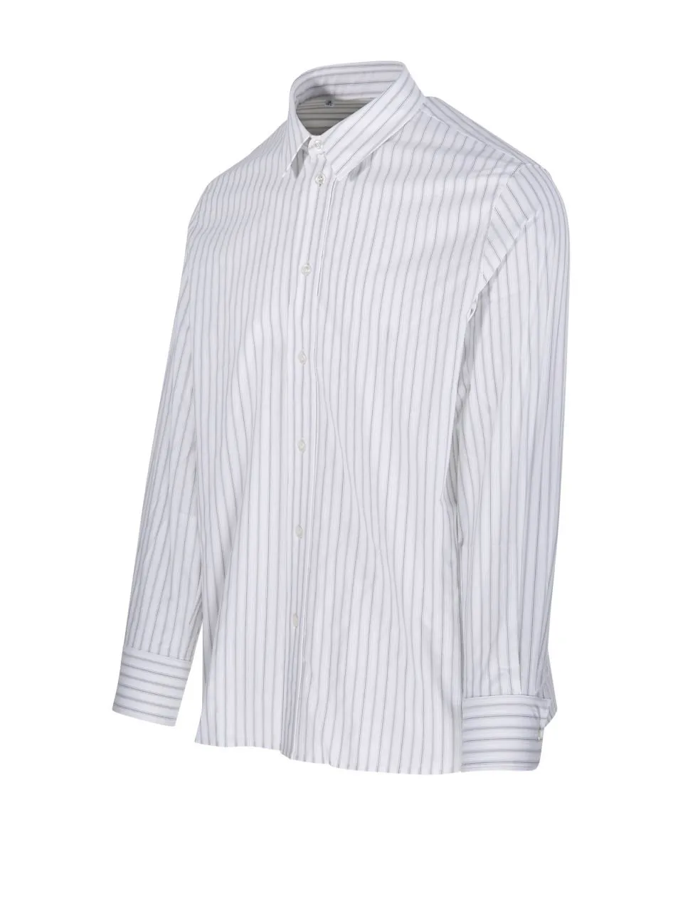 Saint Laurent Cassandre Button-Up Striped Shirt