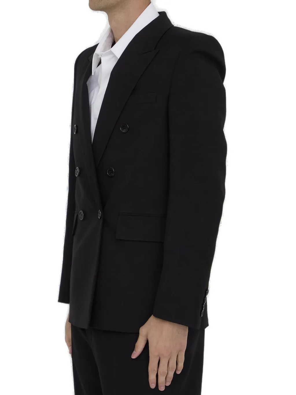 Saint Laurent Double-Breasted Long-Sleeved Jacket