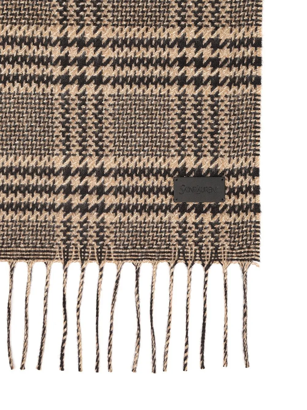 Saint Laurent Checked Fringed Edge Scarf