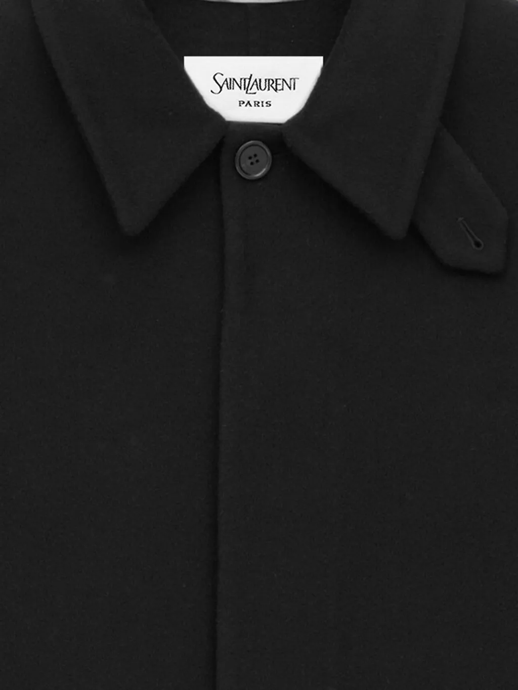 Saint Laurent Button Detailed Knee-Length Coat