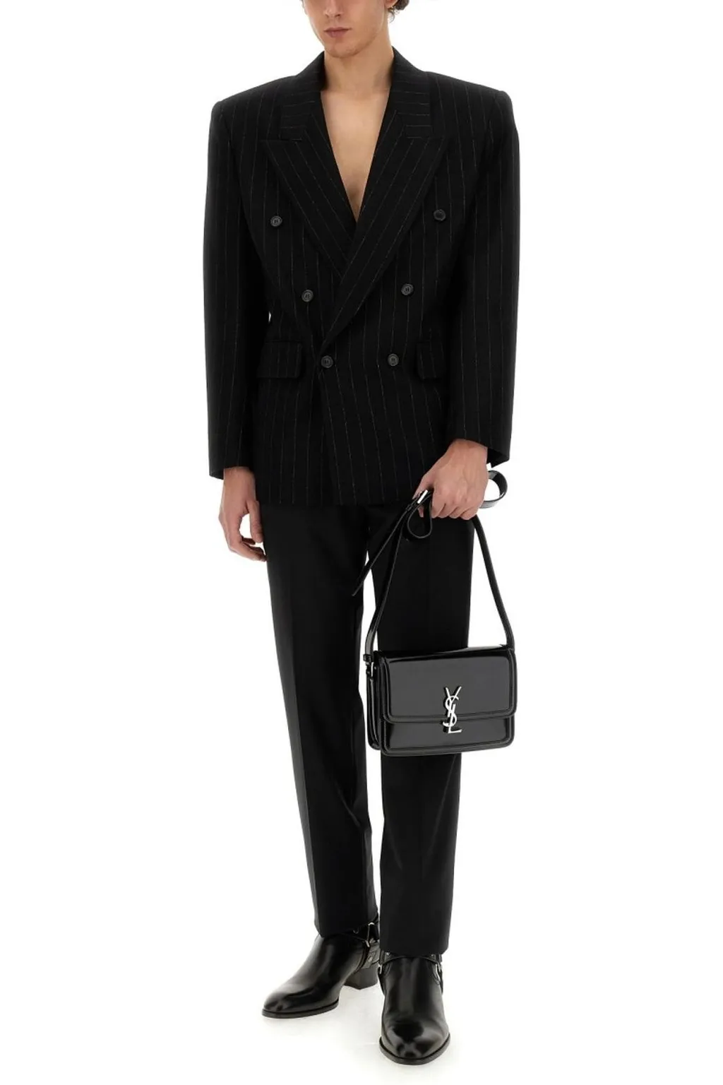 Saint Laurent Oversized Striped Double-Breasted Jacket