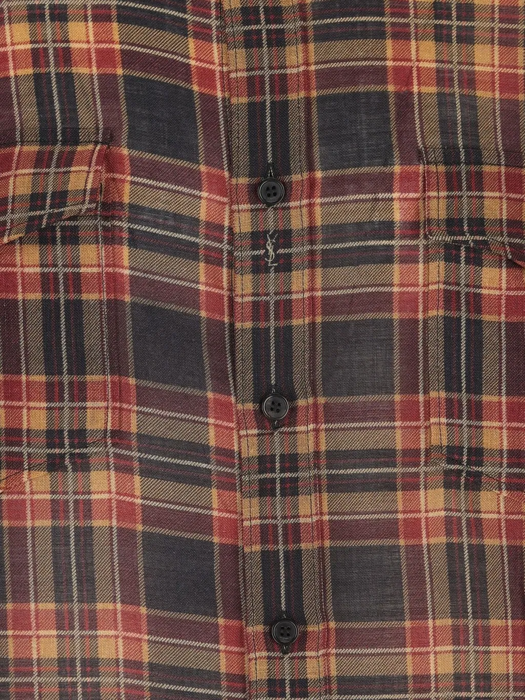 Saint Laurent Cassandre Checked Button-Up Shirt