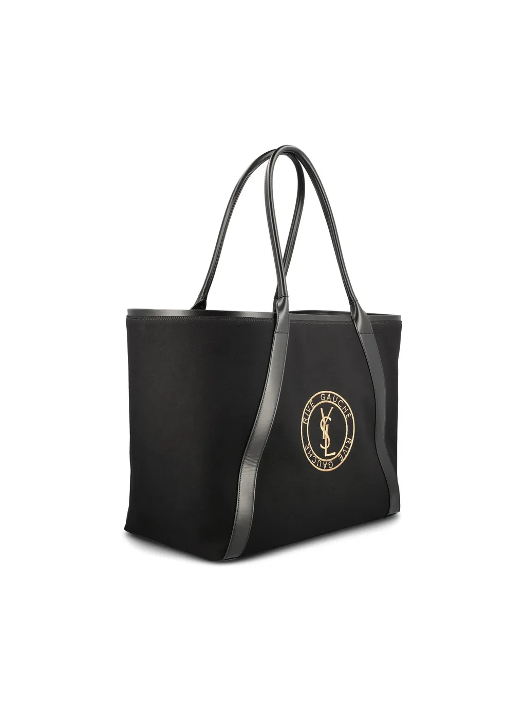 Saint Laurent Rive Gauche Logo Embroidered Tote Bag