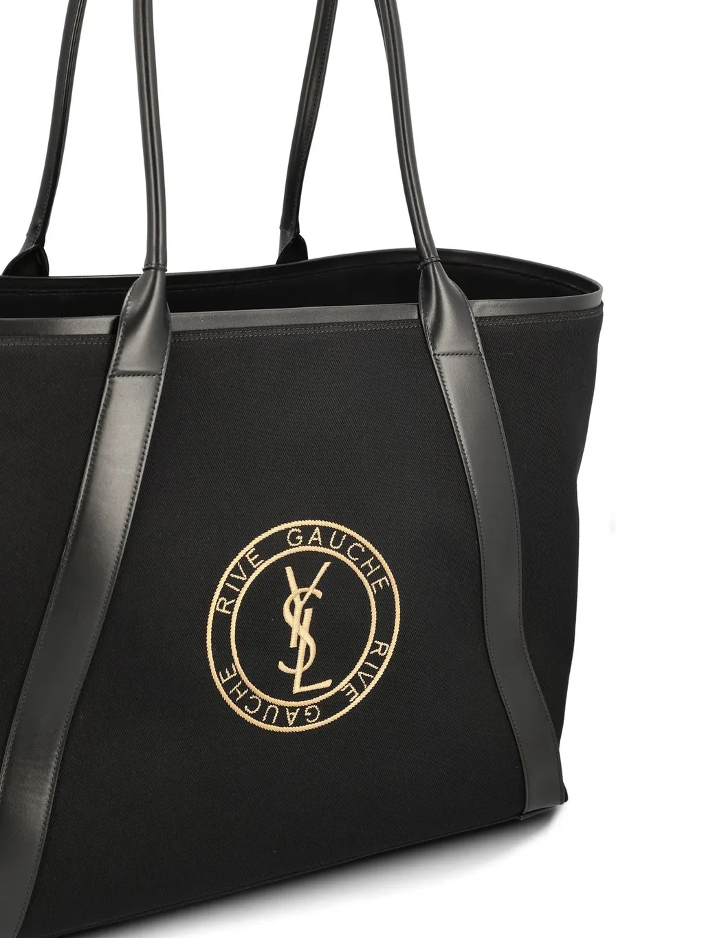 Saint Laurent Rive Gauche Logo Embroidered Tote Bag