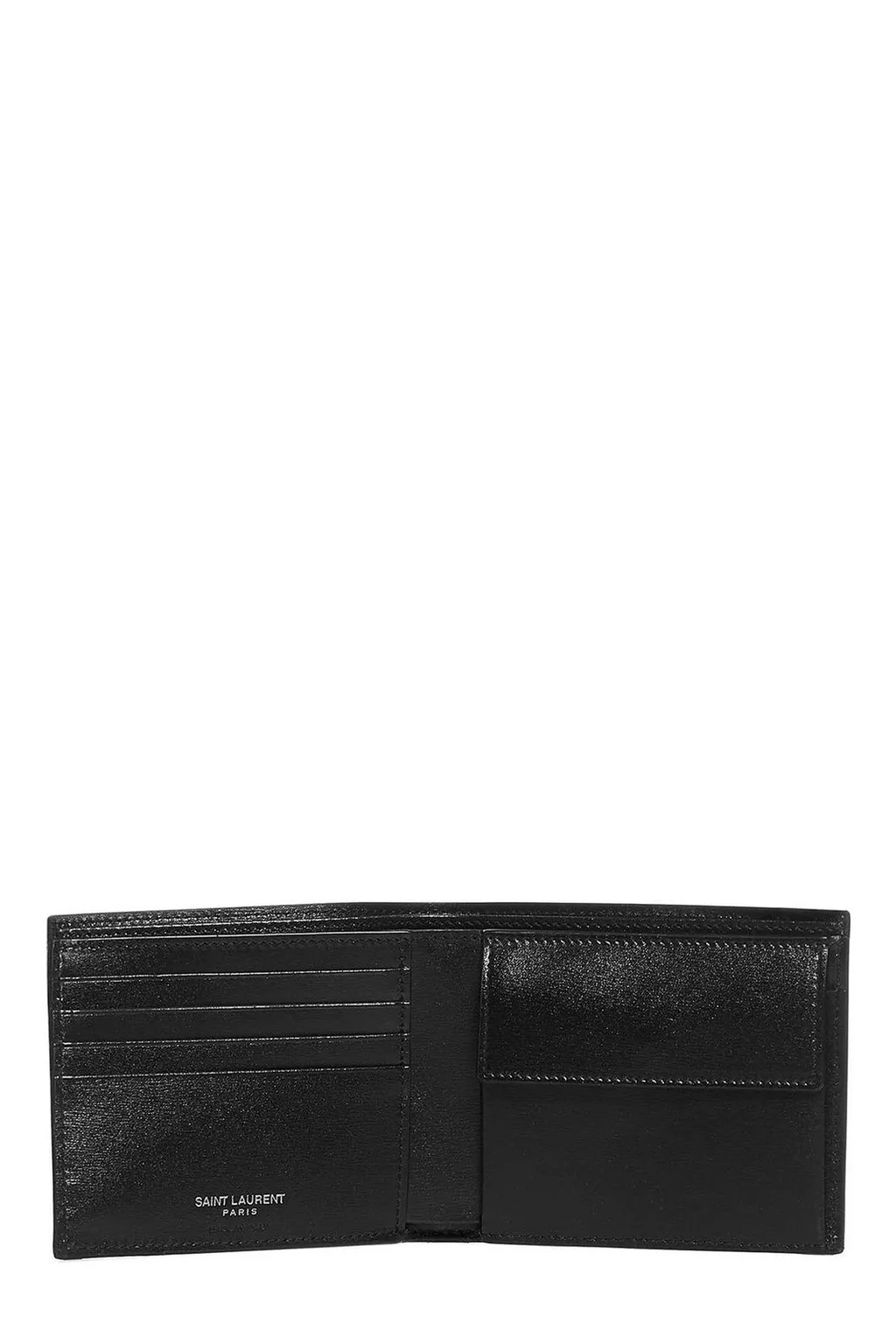 Saint Laurent Monogram Logo Plaque Bi-Fold Wallet