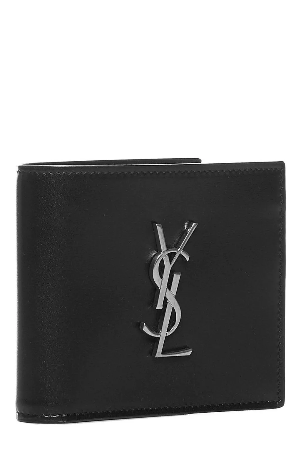Saint Laurent Monogram Logo Plaque Bi-Fold Wallet