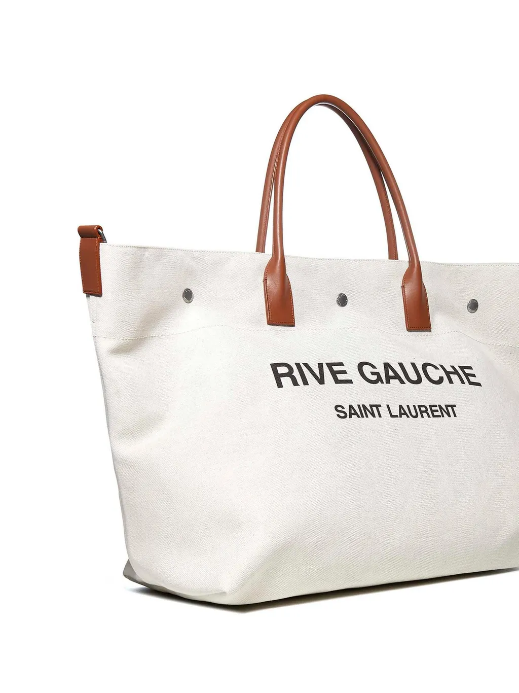 Saint Laurent Rive Gauche Logo Printed Maxi Tote Bag