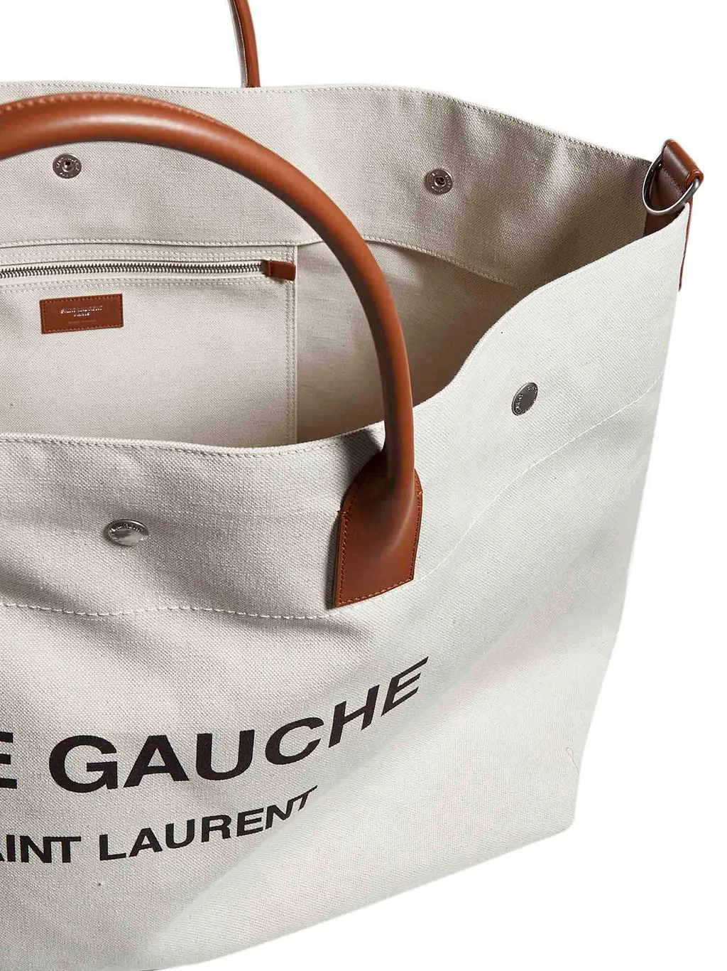 Saint Laurent Rive Gauche Logo Printed Maxi Tote Bag