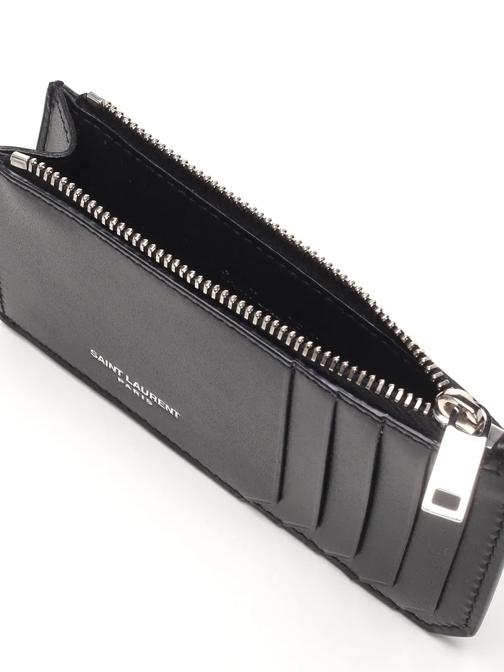 Saint Laurent Logo Detailed Zip-Up Cardholder