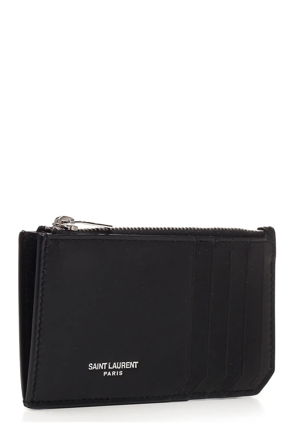 Saint Laurent Logo Detailed Zip-Up Cardholder