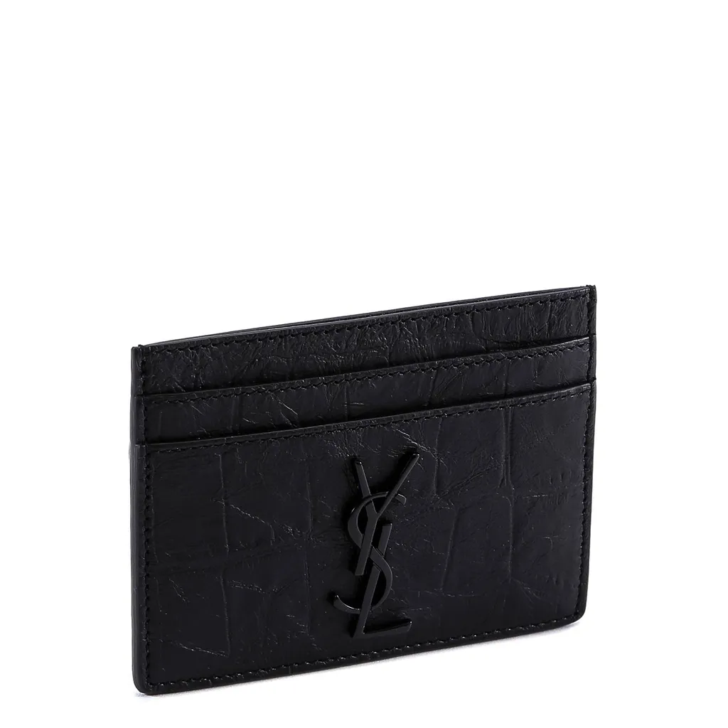 Saint Laurent Cassandre Logo Plaque Cardholder