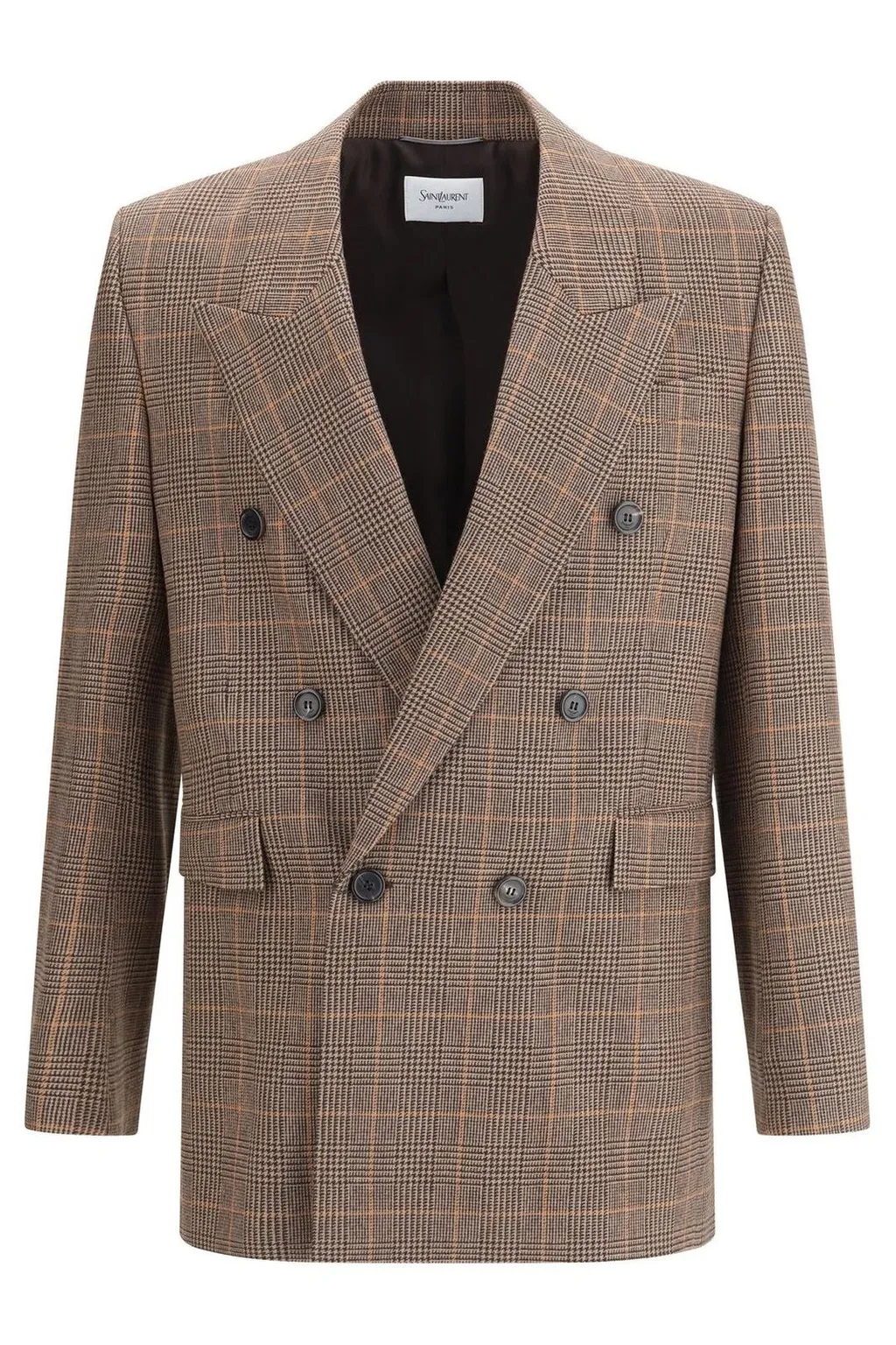 Saint Laurent Double-Breasted Checked Jacket