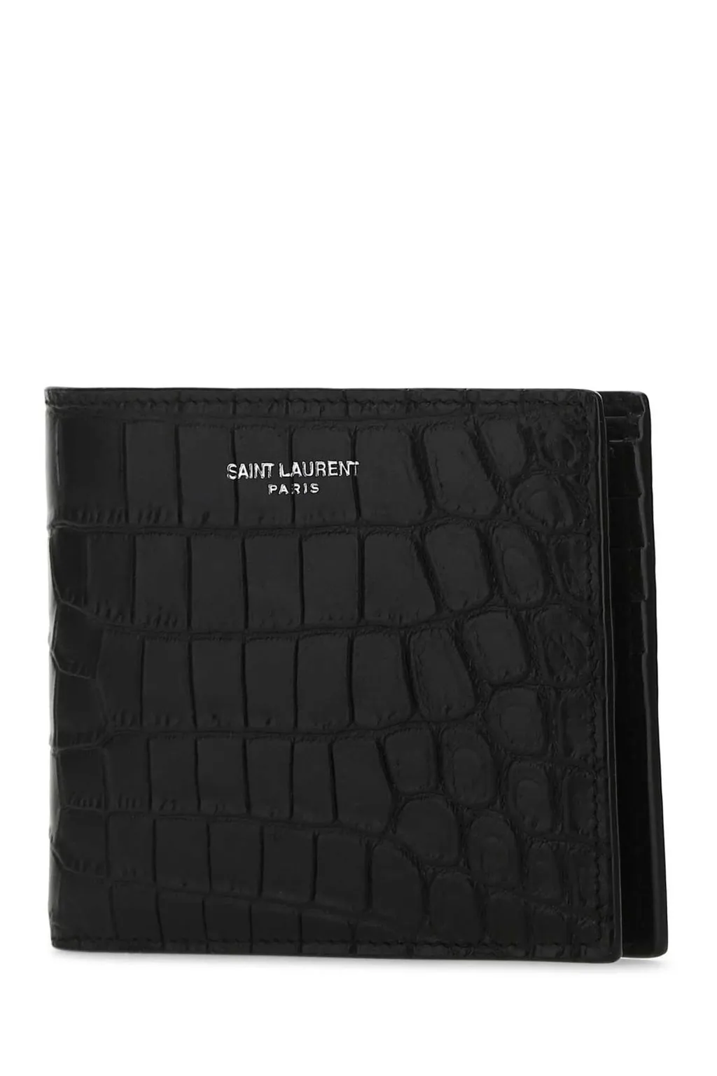Saint Laurent East/West Embossed Bi-Fold Wallet