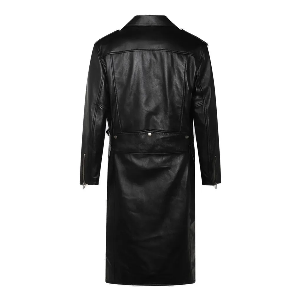 Saint Laurent Zip-Up Belted Coat