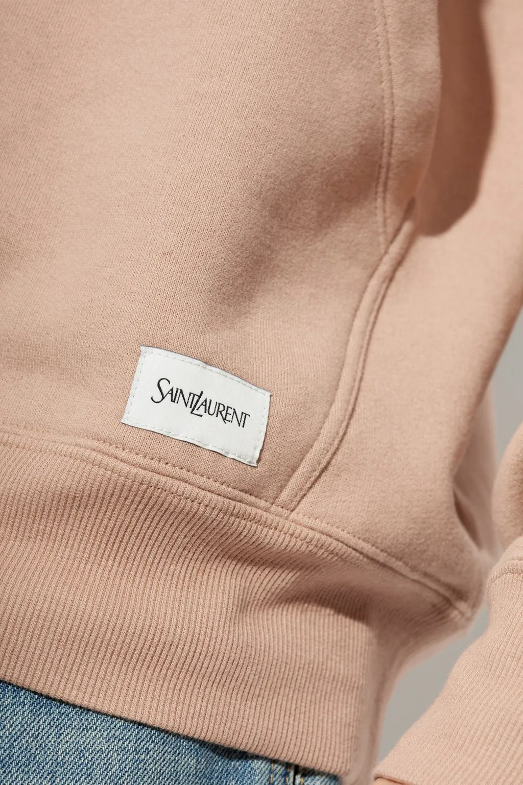 Saint Laurent Logo Patch Drawstring Hoodie