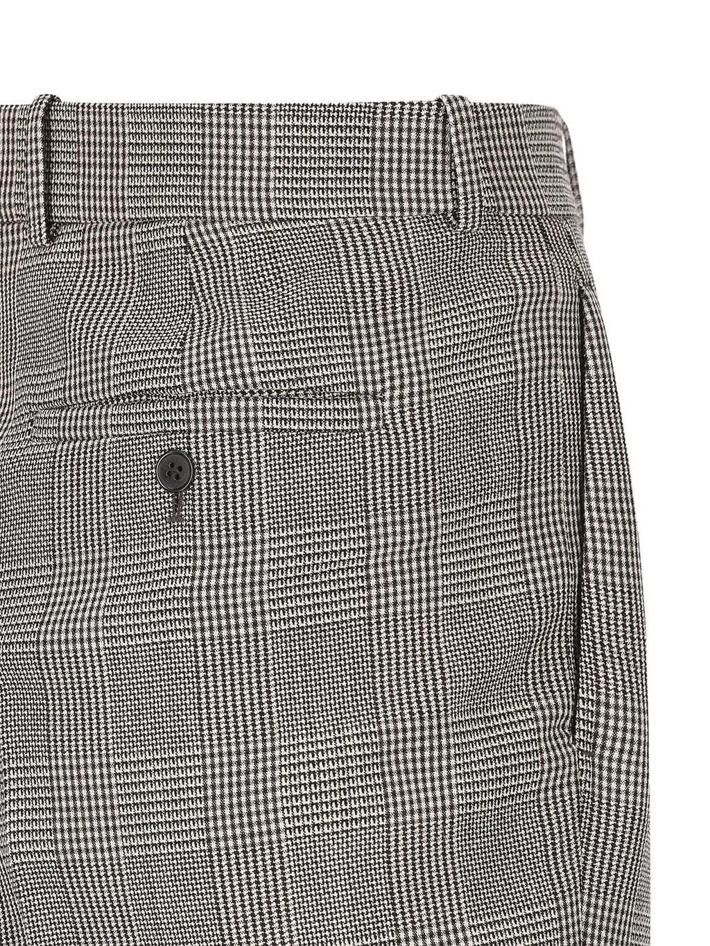 Saint Laurent High Waist Checked Trousers