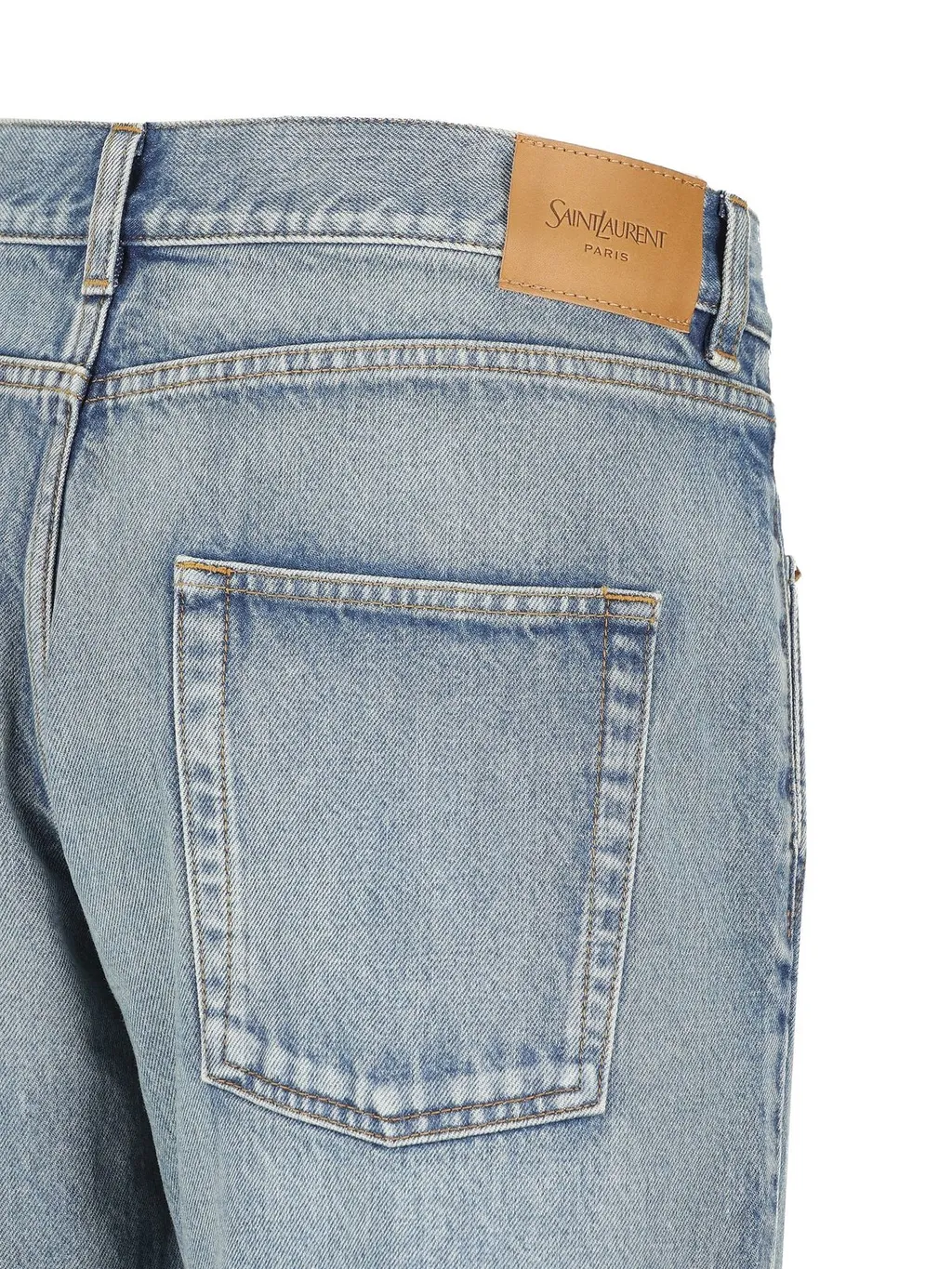 Saint Laurent Logo Patch Low-Rise Jeans