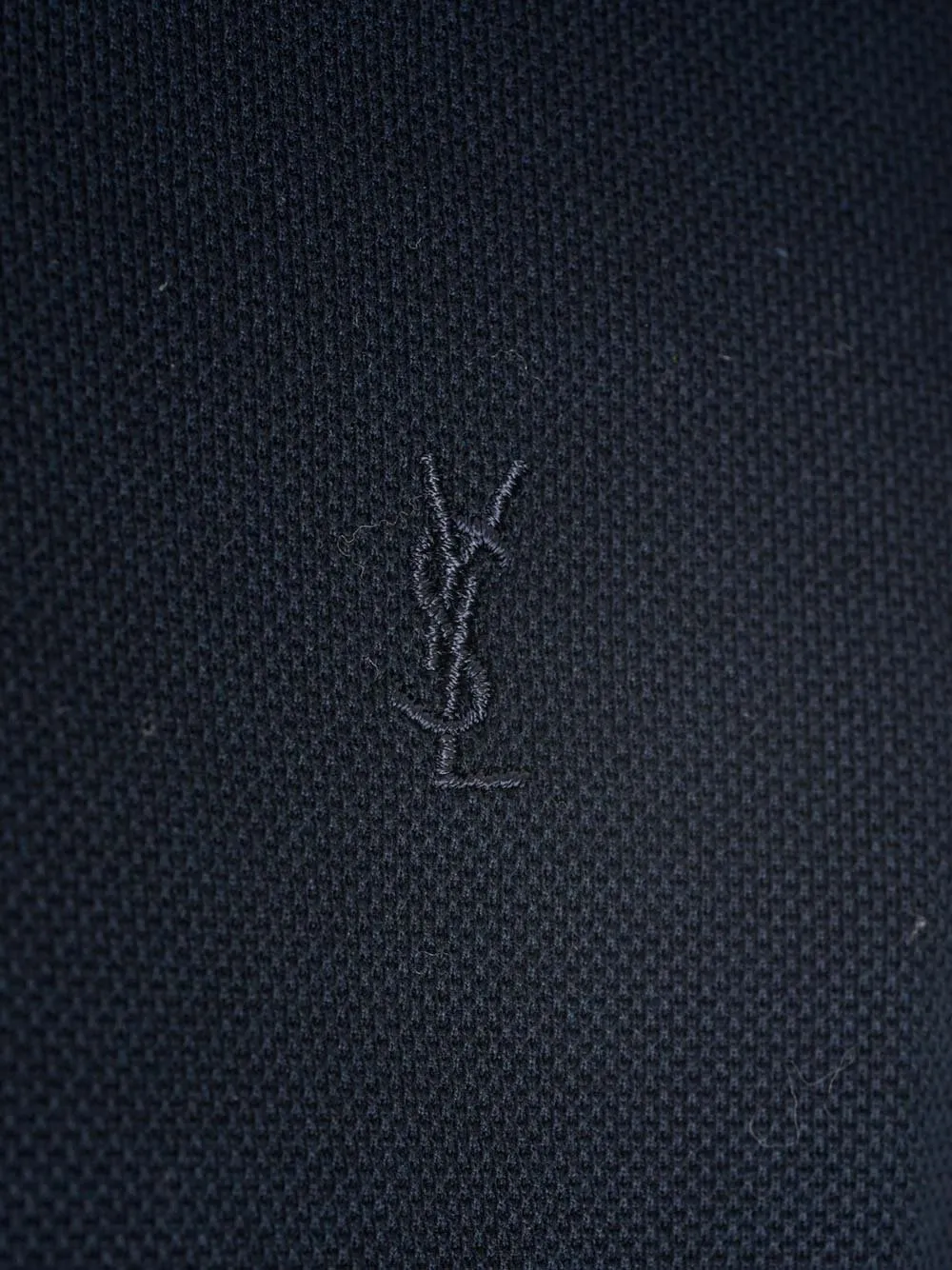 Saint Laurent Cassandre Logo Embroidered Polo Shirt