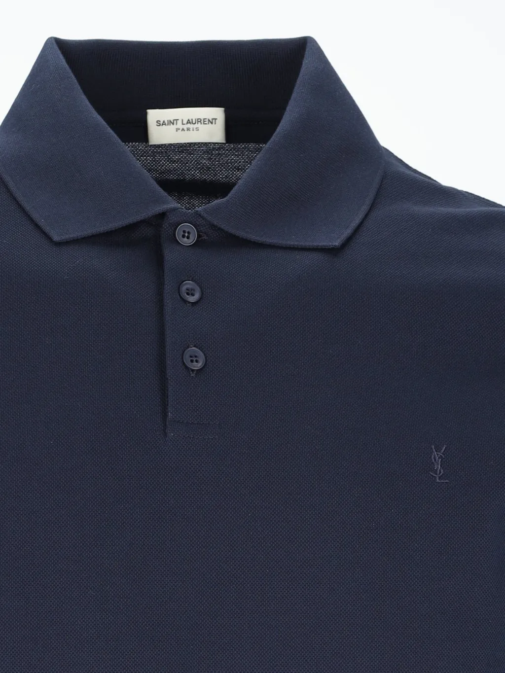 Saint Laurent Cassandre Logo Embroidered Polo Shirt