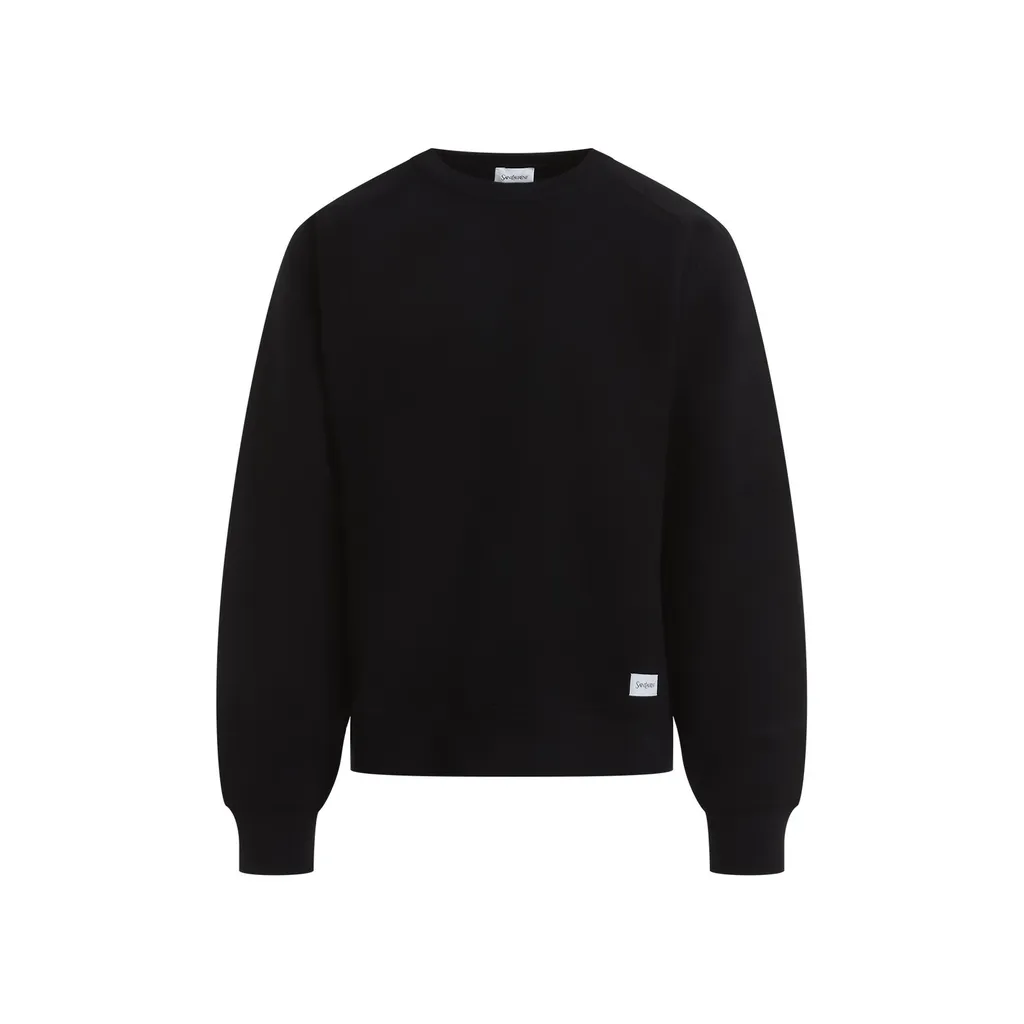Saint Laurent Logo Patch Crewneck Sweatshirt