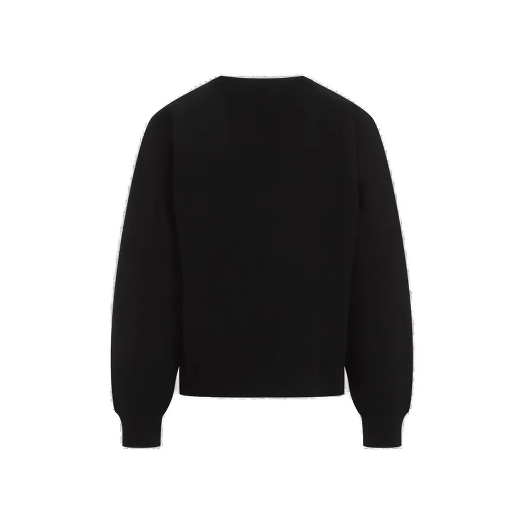Saint Laurent Logo Patch Crewneck Sweatshirt