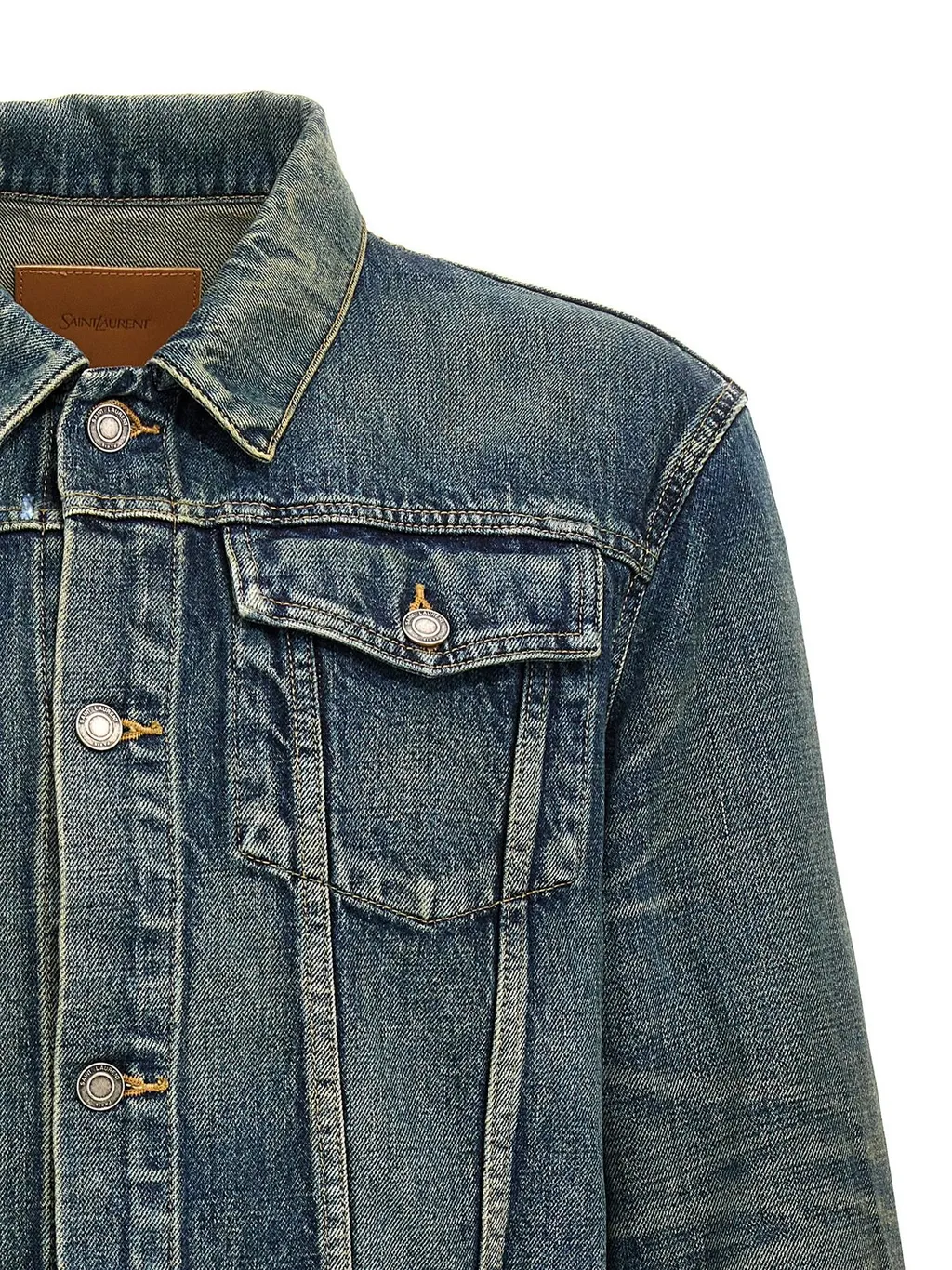 Saint Laurent Buttoned Long-Sleeved Denim Jacket