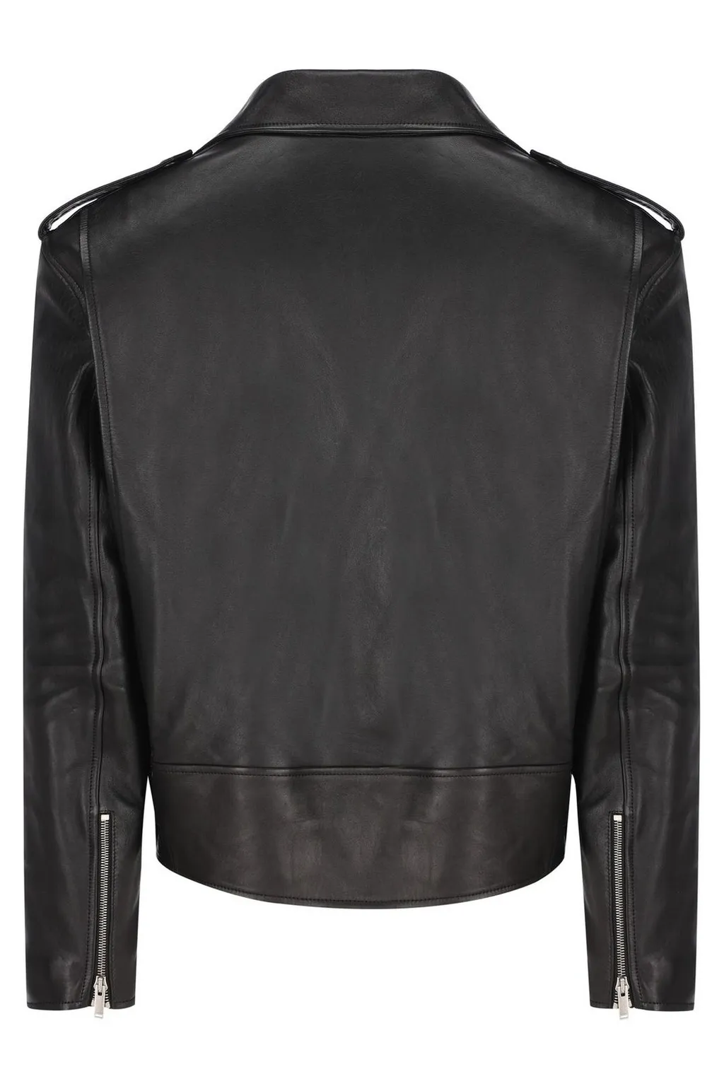 Saint Laurent Zip Detailed Belted Biker Jacket