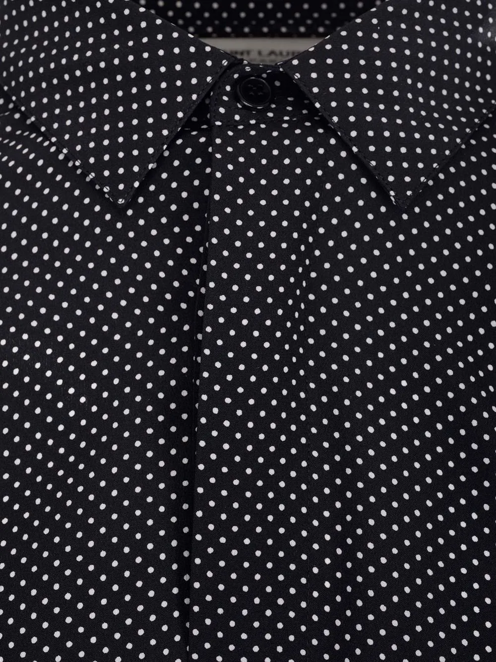Saint Laurent Yves Dot Printed Long-Sleeved Shirt