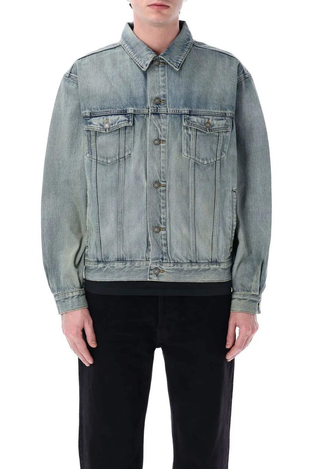 Saint Laurent Button-Up Denim Trucker Jacket