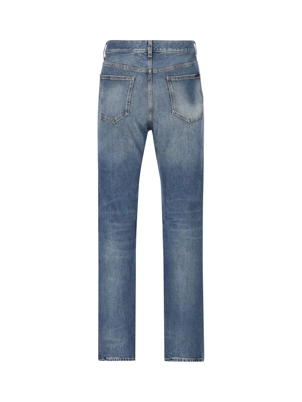 Saint Laurent Logo Patch Straight Leg Jeans