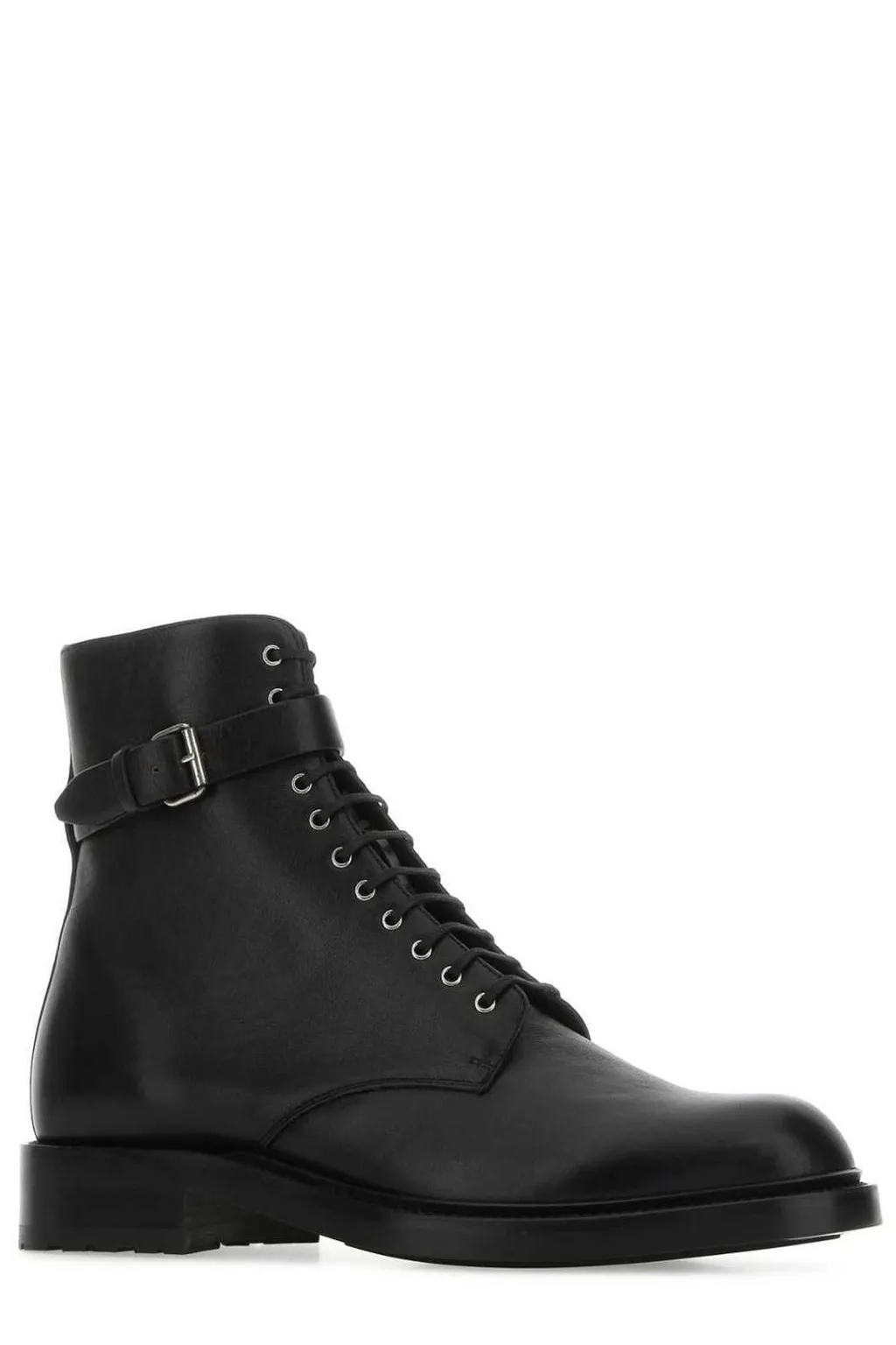 Saint Laurent Buckled Lace-Up Boots