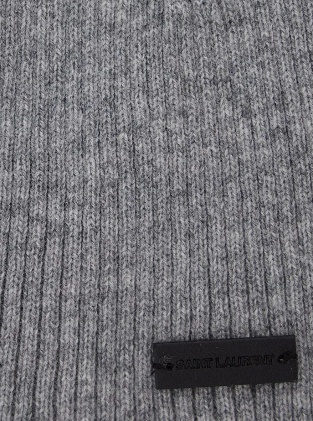 Saint Laurent Logo Patch Ribbed Beanie