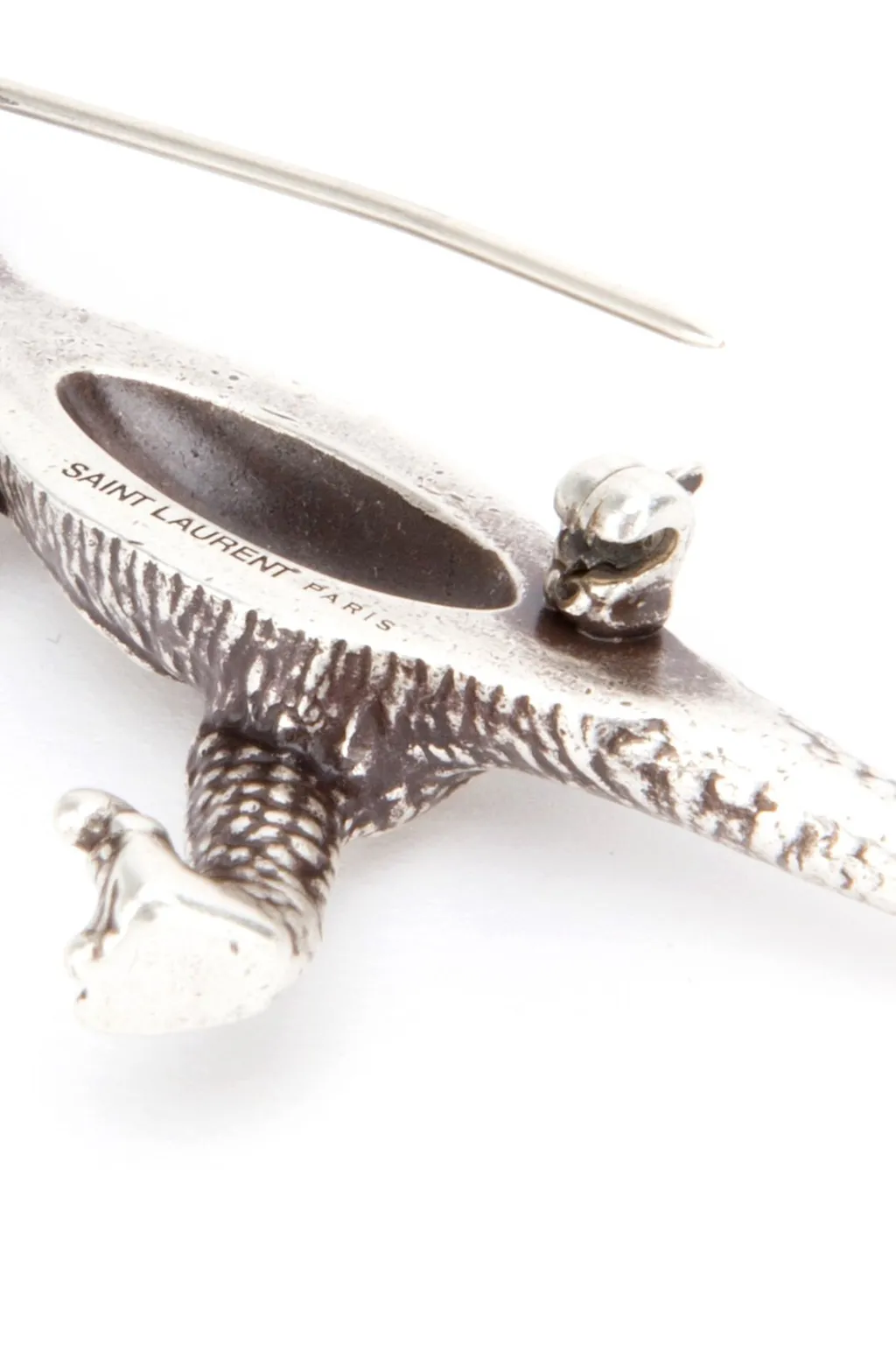 Saint Laurent Animal Shaped Logo Engraved Brooch