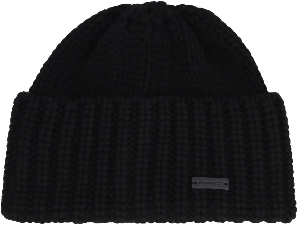 Saint Laurent Logo Patch Beanie